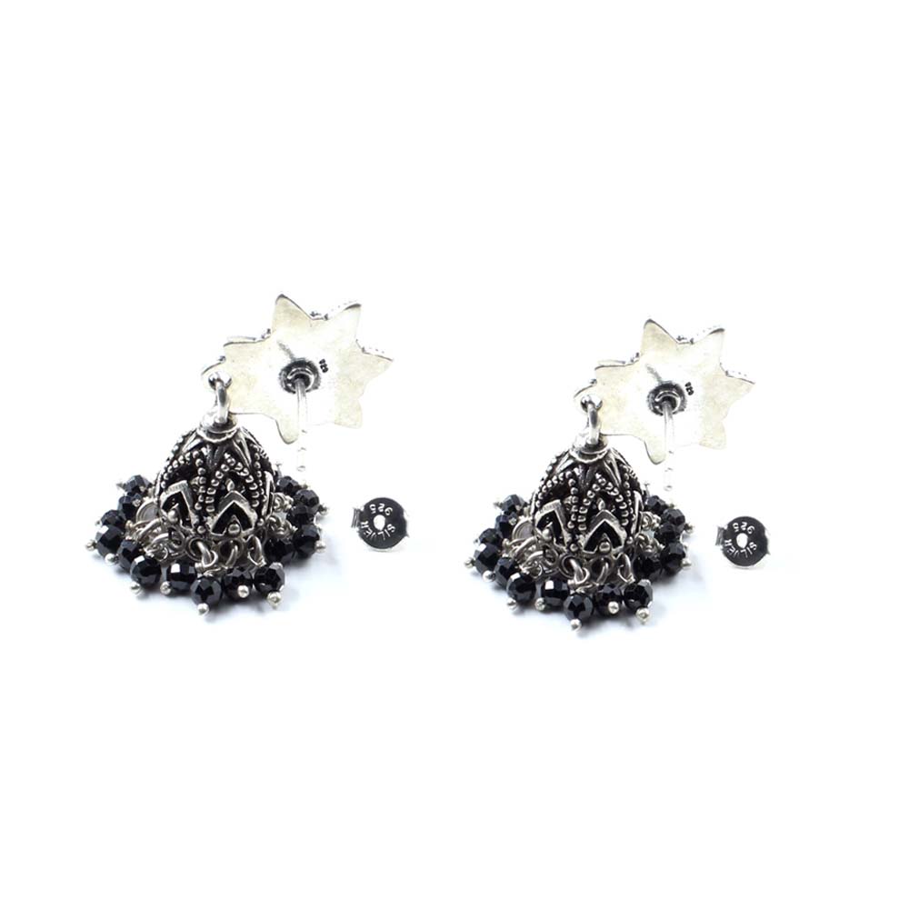 Women Silver Earrings with  Push Back 