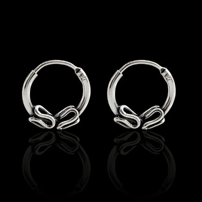 Cute 925 Real Sterling Silver Oxidized small Bali hoop Earrings for Girls - Pair