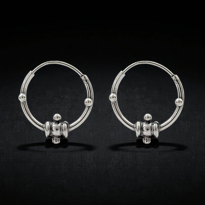 Divine 925 Real Sterling Silver Oxidized bali hoop earrings for women - Pair