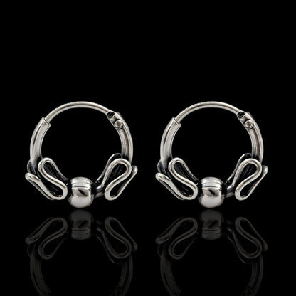 925 Real Sterling Silver Oxidized bali hoop earrings for Girls - Pair