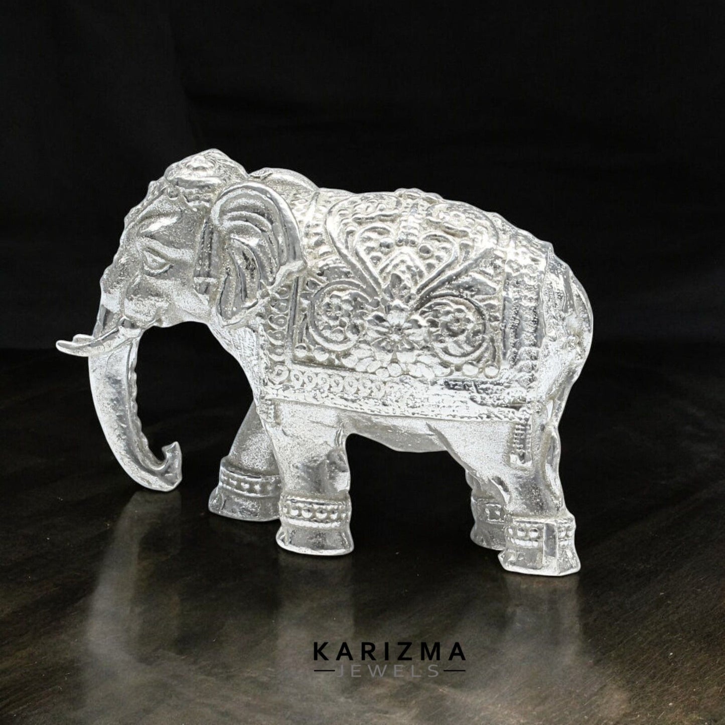 Pure Silver Trunk Down Elephant chandi ka Hathy Lal kitab remedy solid inside