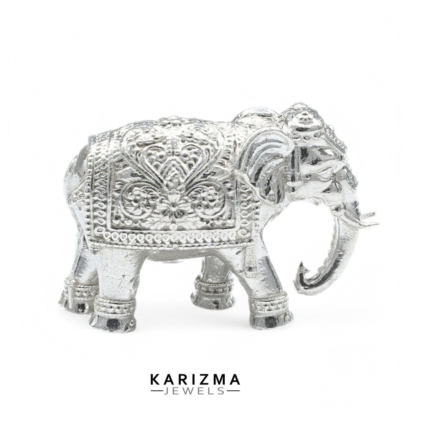 Pure Silver Trunk Down Elephant chandi ka Hathy Lal kitab remedy solid inside