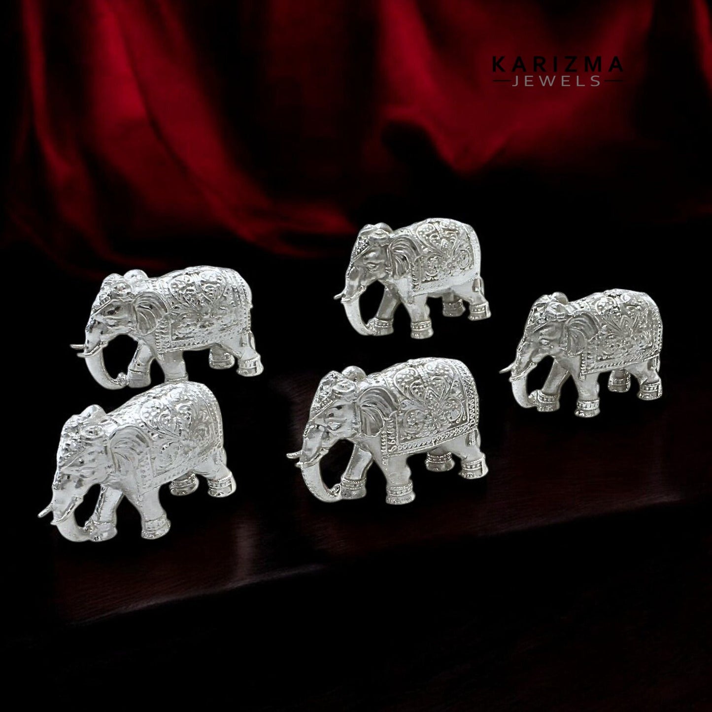 Pure Silver Trunk Down Elephant chandi ka Hathy Lal kitab remedy solid inside