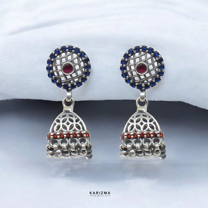 925 Sterling Silver handmade Oxidized gifting Jhumki Women Earrings