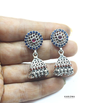 925 Sterling Silver handmade Oxidized gifting Jhumki Women Earrings