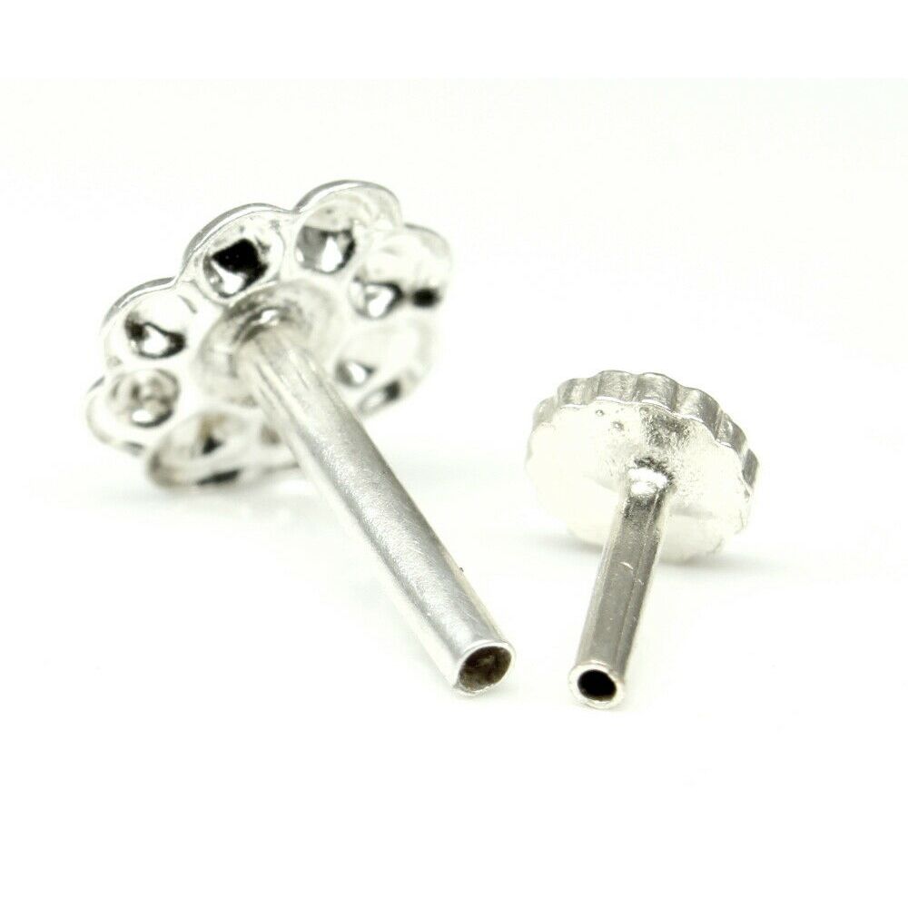  Silver Nose Pin for women with Push pin 