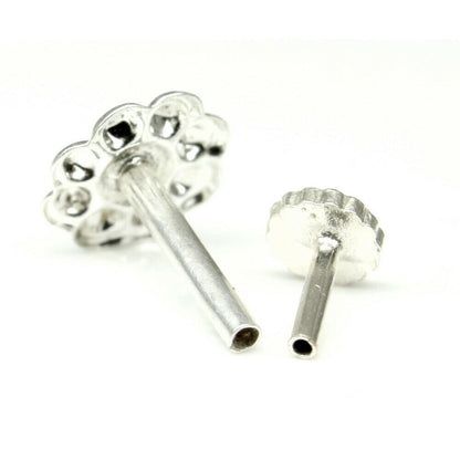 Tiny Sterling Silver Nose pin for Girls and women with Push Pin