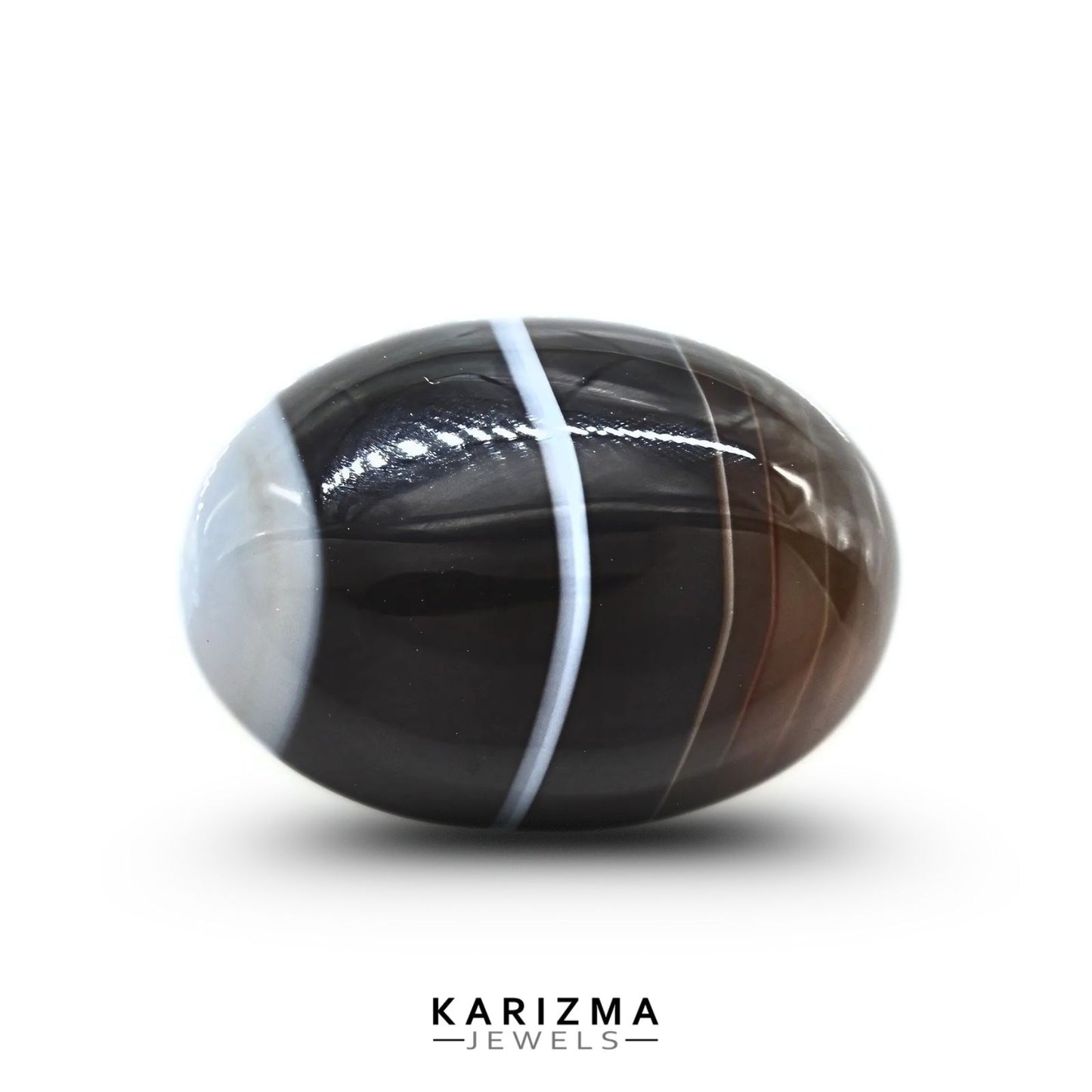 12.9Ct Natural Black and Grey Sulemani Hakik Oval Gemstone