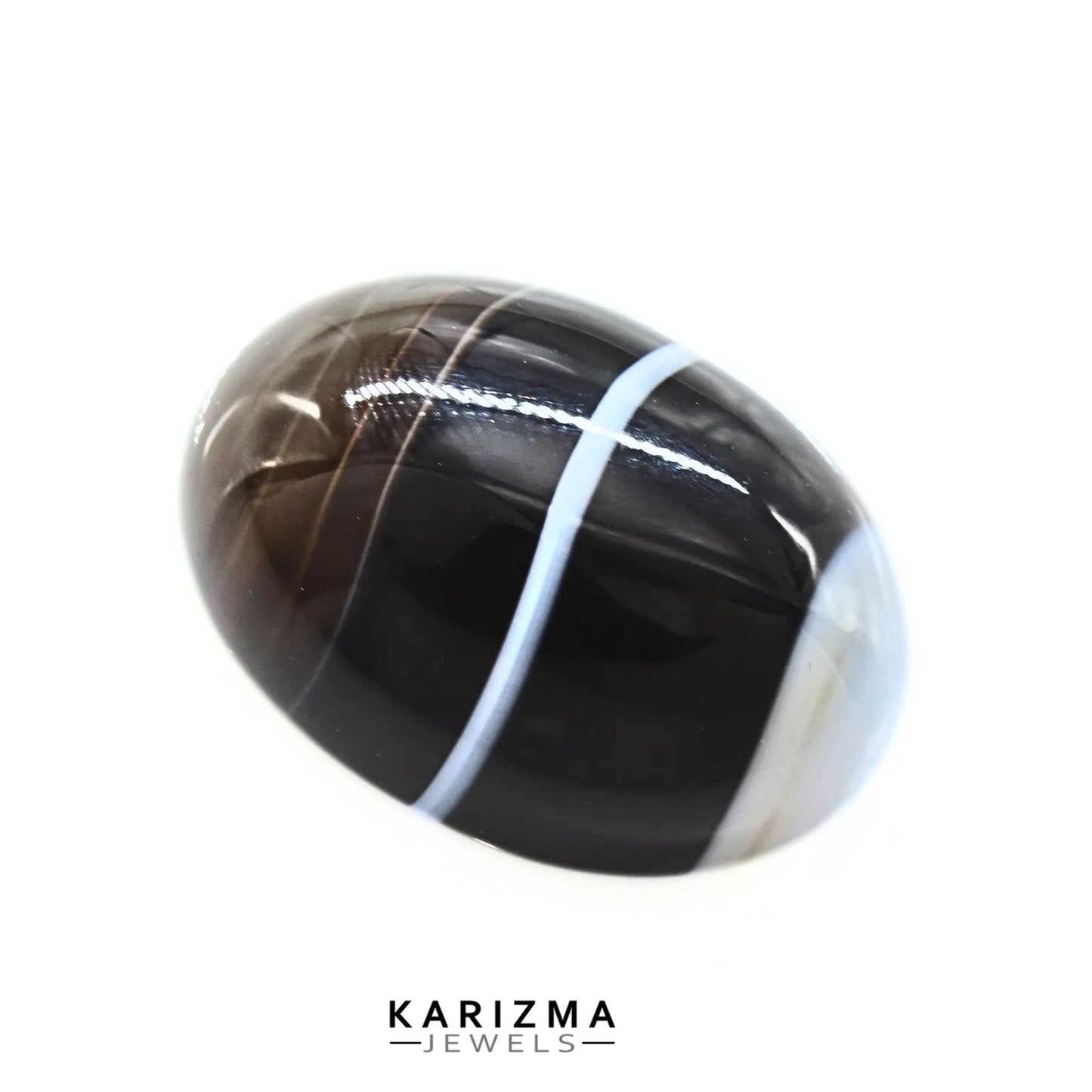 12.9Ct Natural Black and Grey Sulemani Hakik Oval Gemstone