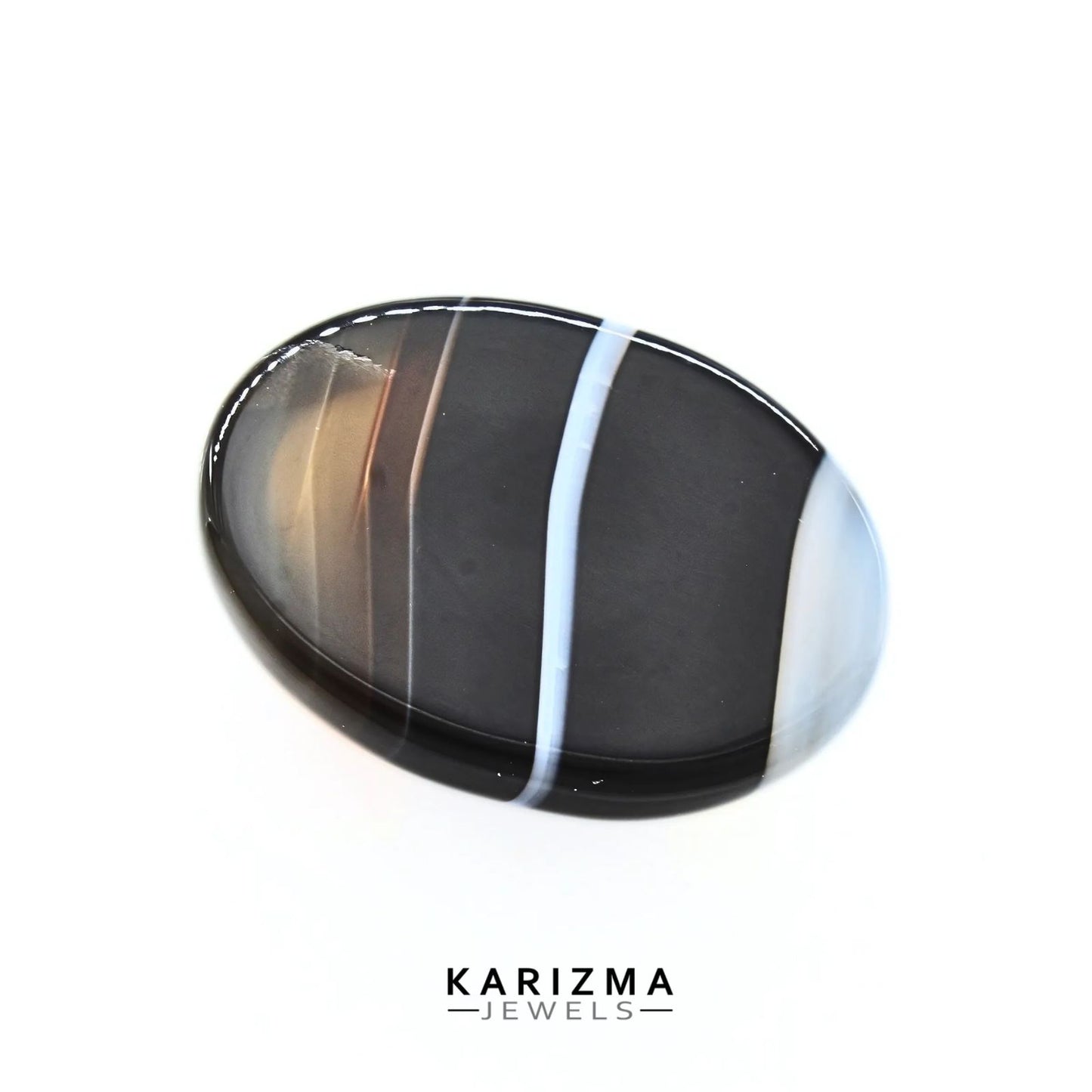 12.9Ct Natural Black and Grey Sulemani Hakik Oval Gemstone