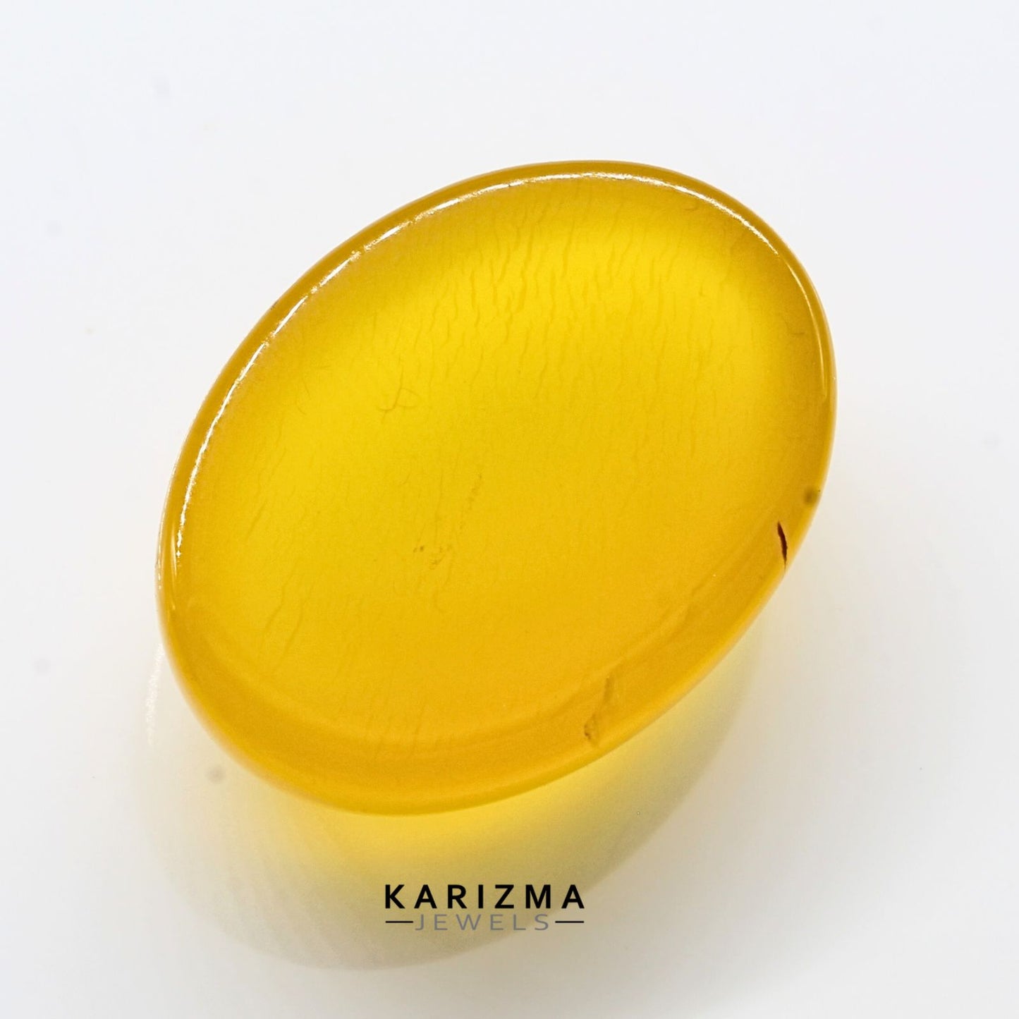 12.5Ct Natural Yellow Agate (Hakik) Oval Gemstone