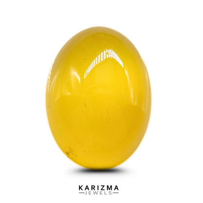 12.2Ct Natural Yellow Agate (Hakik) Oval Gemstone