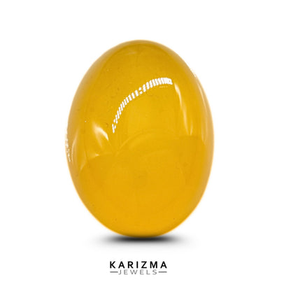 12.2Ct Natural Yellow Agate (Hakik) Oval Gemstone