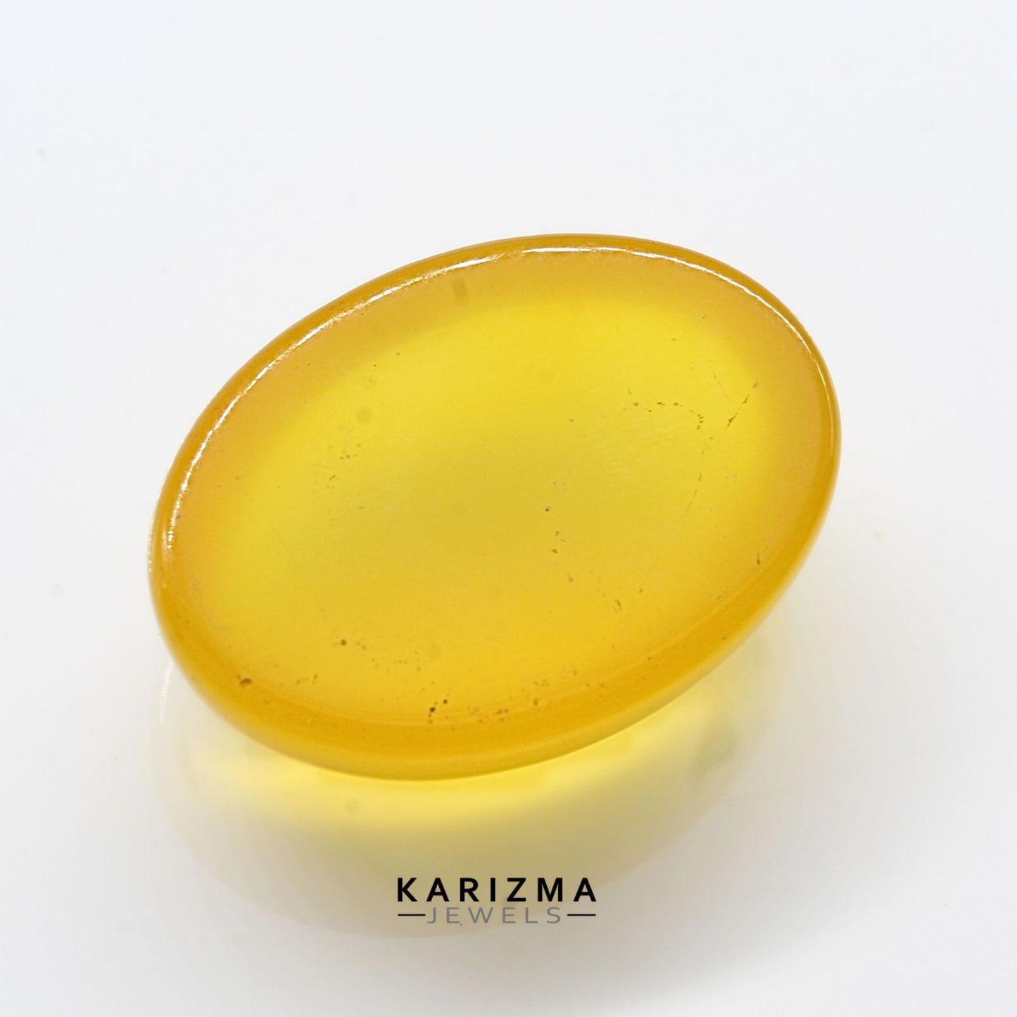 12.4Ct Natural Yellow Agate (Hakik) Oval Gemstone