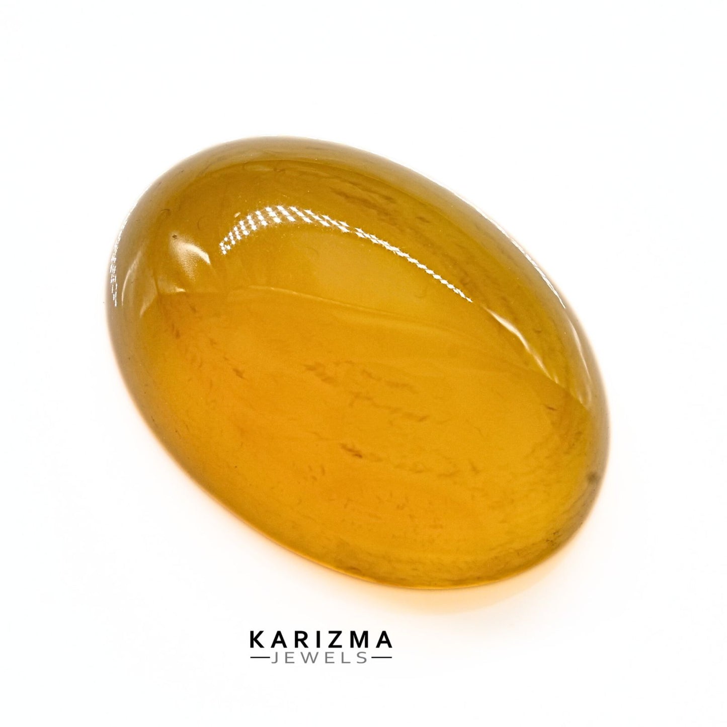 12.5Ct Natural Yellow Agate (Hakik) Oval Gemstone
