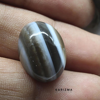 14.3Ct Natural Grey Sulemani Hakik Oval Gemstone