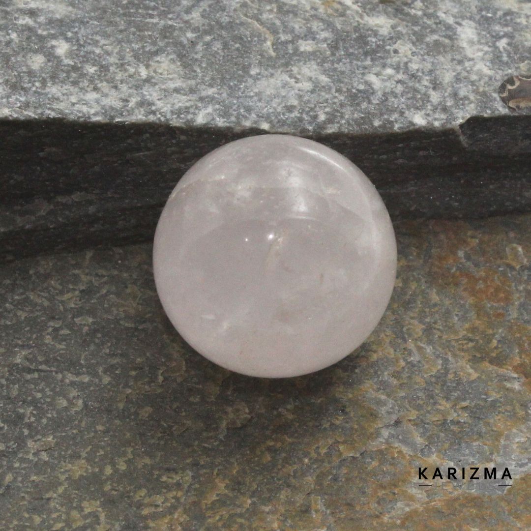 27.55Ct Rose Quartz Gemstone Crystal Sphere Healing Ball.