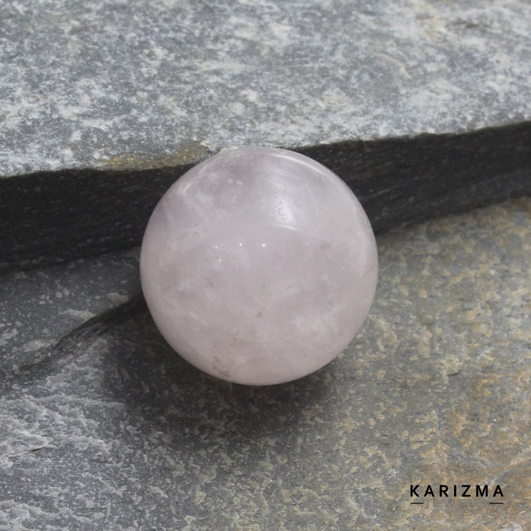 44.05Ct Rose Quartz Gemstone Crystal Sphere Healing Ball.