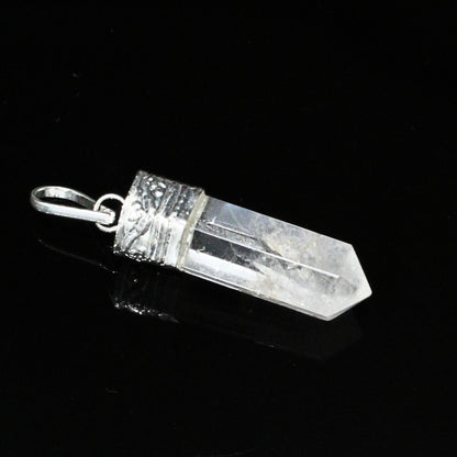 20.6Ct Natural Quartz Crystal Healing Point Pencil Pendant