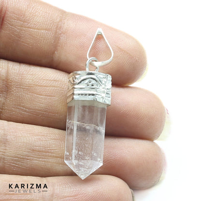 19.3Ct Natural Quartz Crystal Healing Point Pencil Pendant