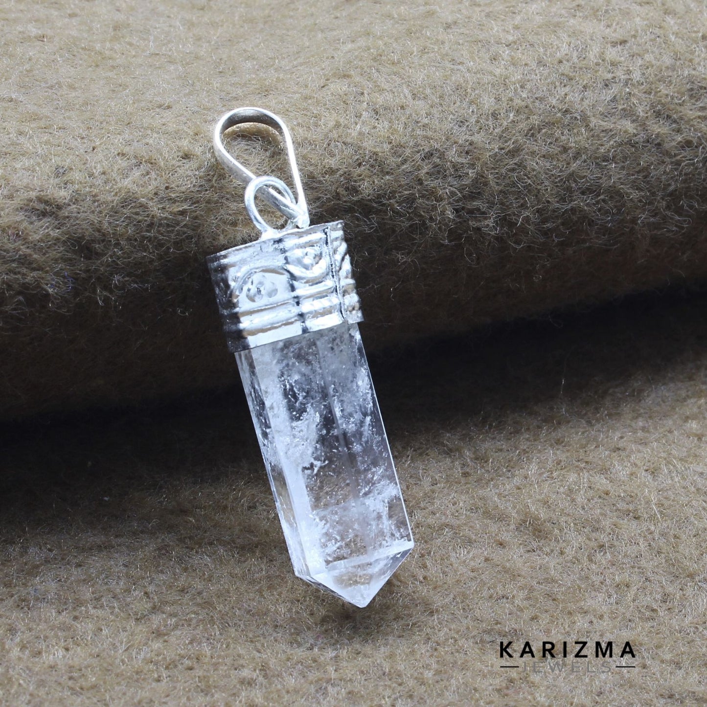 20.2Ct Natural Quartz Crystal Healing Point Pencil Pendant