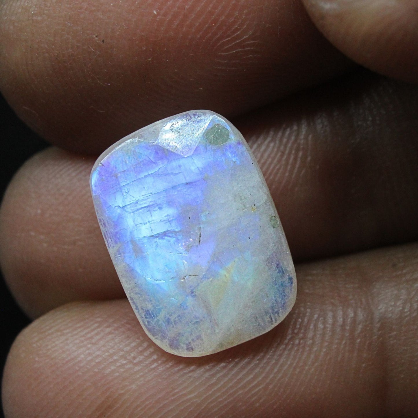 5.1Ct Natural Rainbow Moonstone Cushion Cut Gemstone