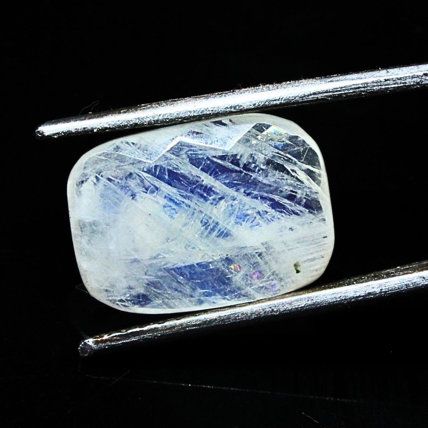 5.2Ct Natural Rainbow Moonstone Cushion Cut Gemstone
