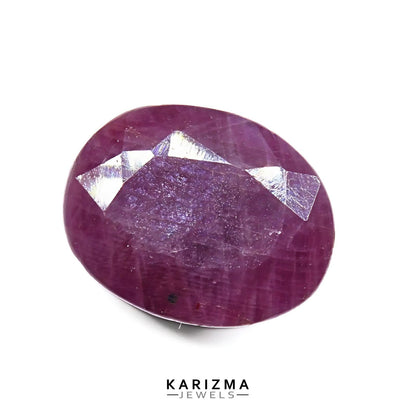 3.5Ct Natural Purplish Red untreated Ruby Oval Faceted Gemstone