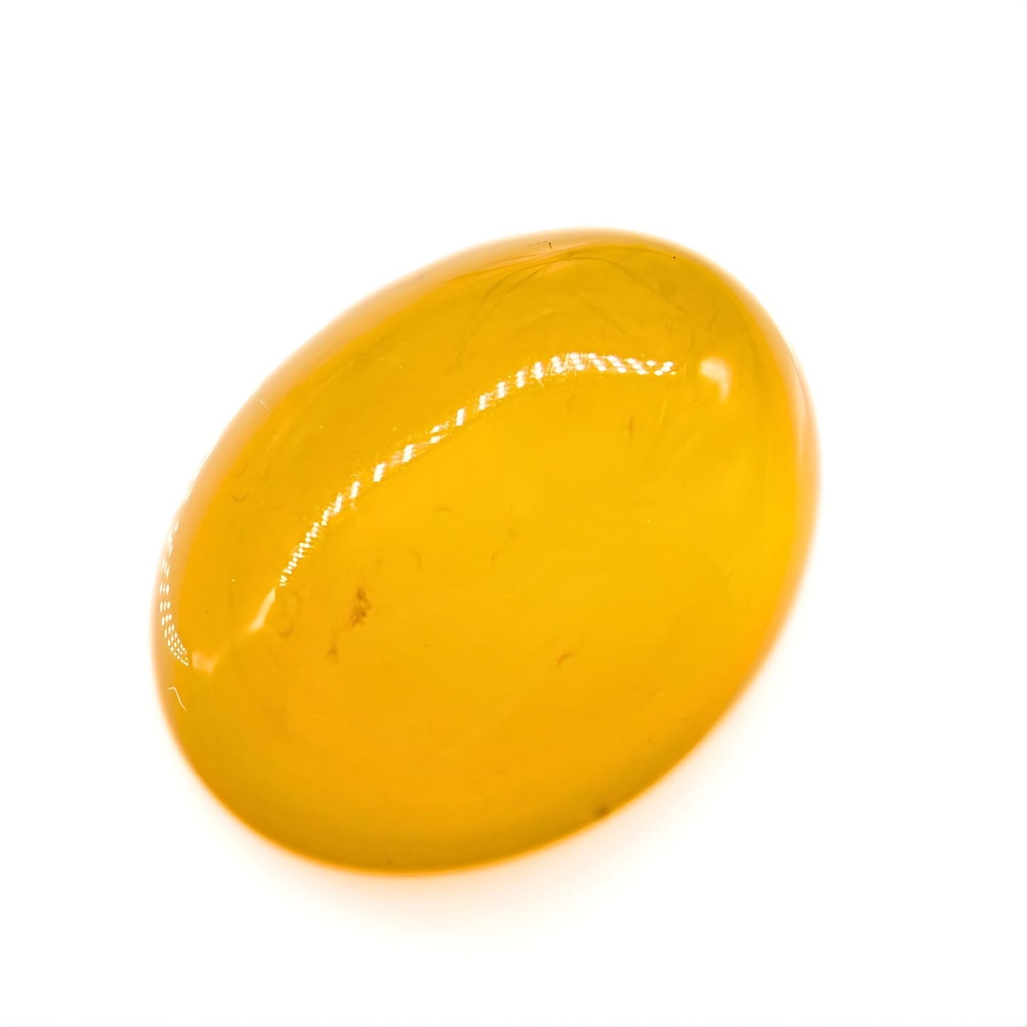 12.4Ct Natural Yellow Agate (Hakik) Oval Gemstone