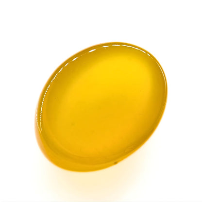 12.7Ct Natural Yellow Agate (Hakik) Oval Gemstone