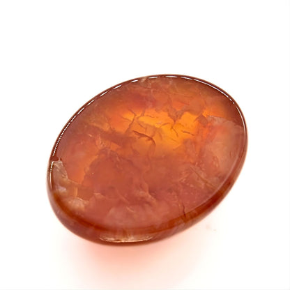 12.4Ct Natural Orange Agate (Hakik) Oval Gemstone