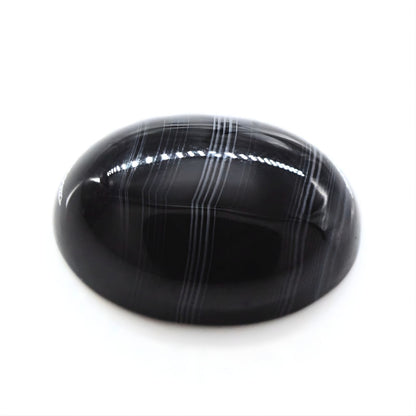 12.5Ct Natural Black and Grey Sulemani Hakik Oval Gemstone