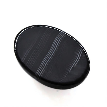 12.5Ct Natural Black and Grey Sulemani Hakik Oval Gemstone