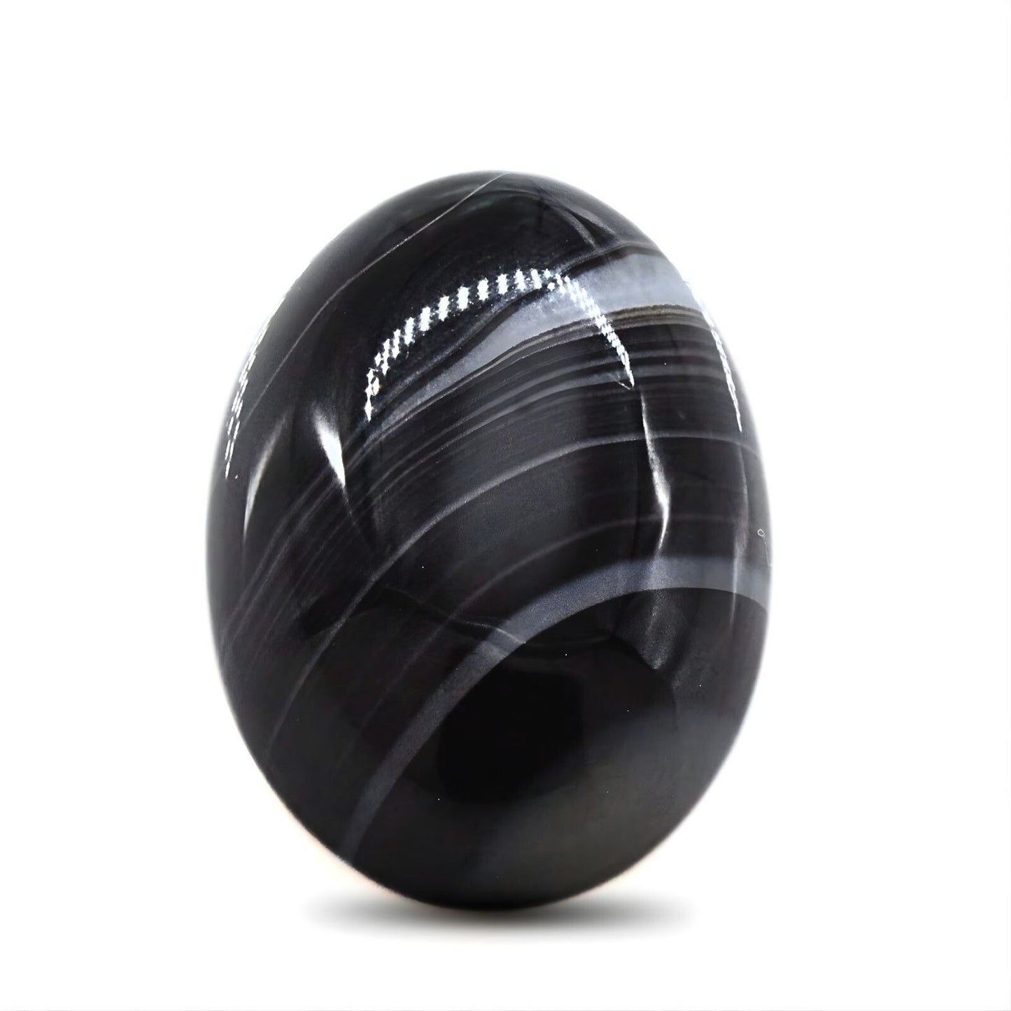 12.8Ct Natural Black and Grey Sulemani Hakik Oval Gemstone