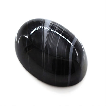 12.8Ct Natural Black and Grey Sulemani Hakik Oval Gemstone