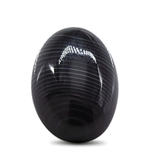 12.7Ct Natural Black and Grey Sulemani Hakik Oval Gemstone