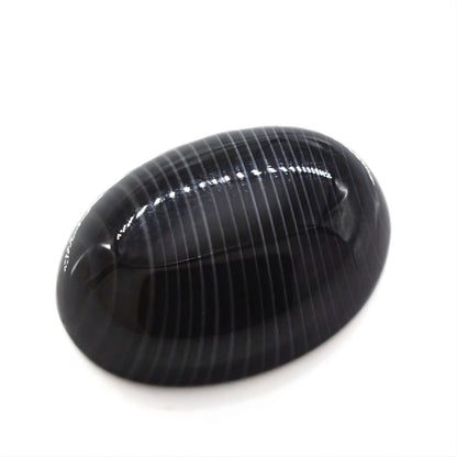 12.7Ct Natural Black and Grey Sulemani Hakik Oval Gemstone