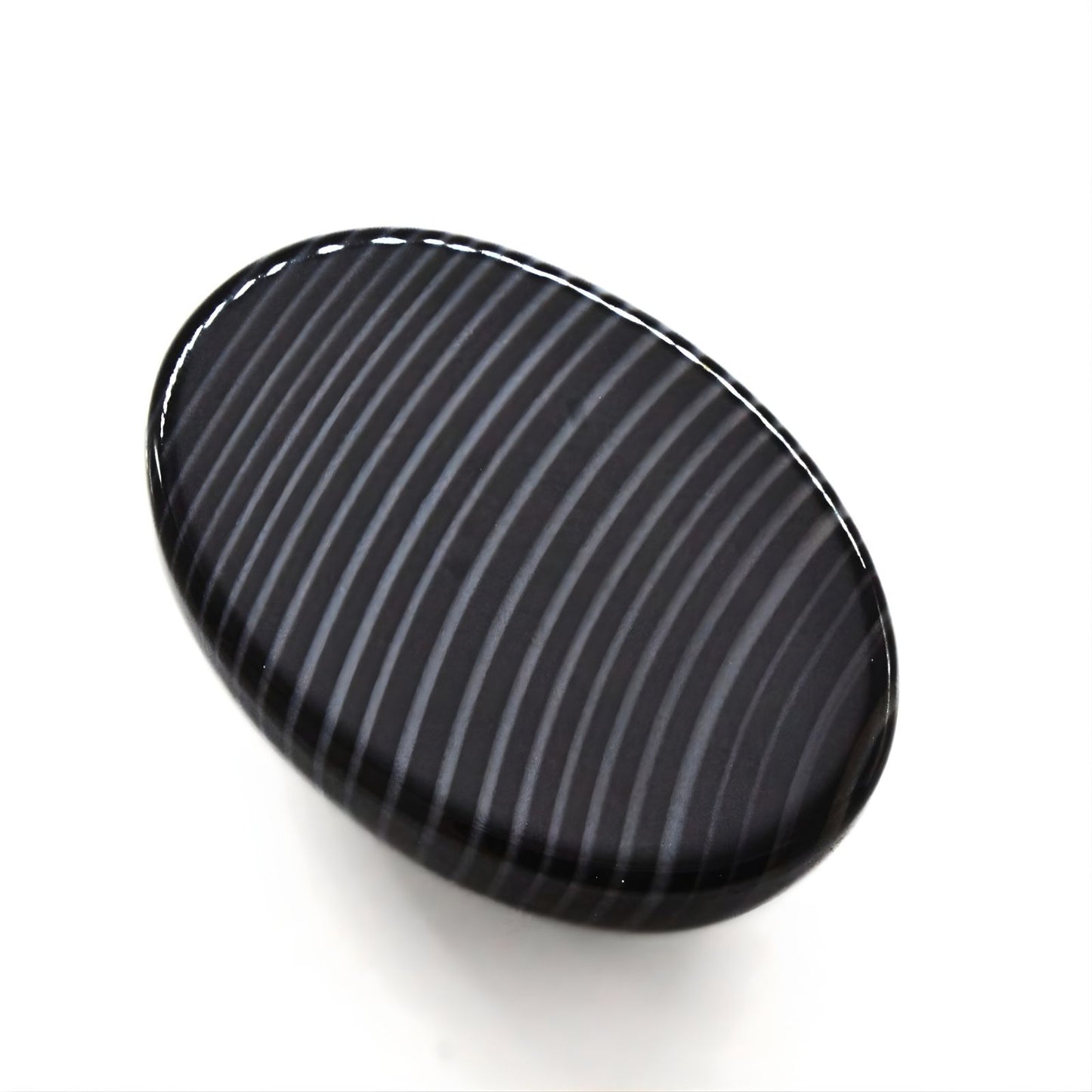 12.7Ct Natural Black and Grey Sulemani Hakik Oval Gemstone