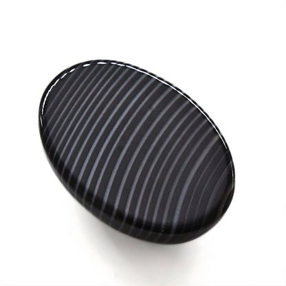 12.7Ct Natural Black and Grey Sulemani Hakik Oval Gemstone