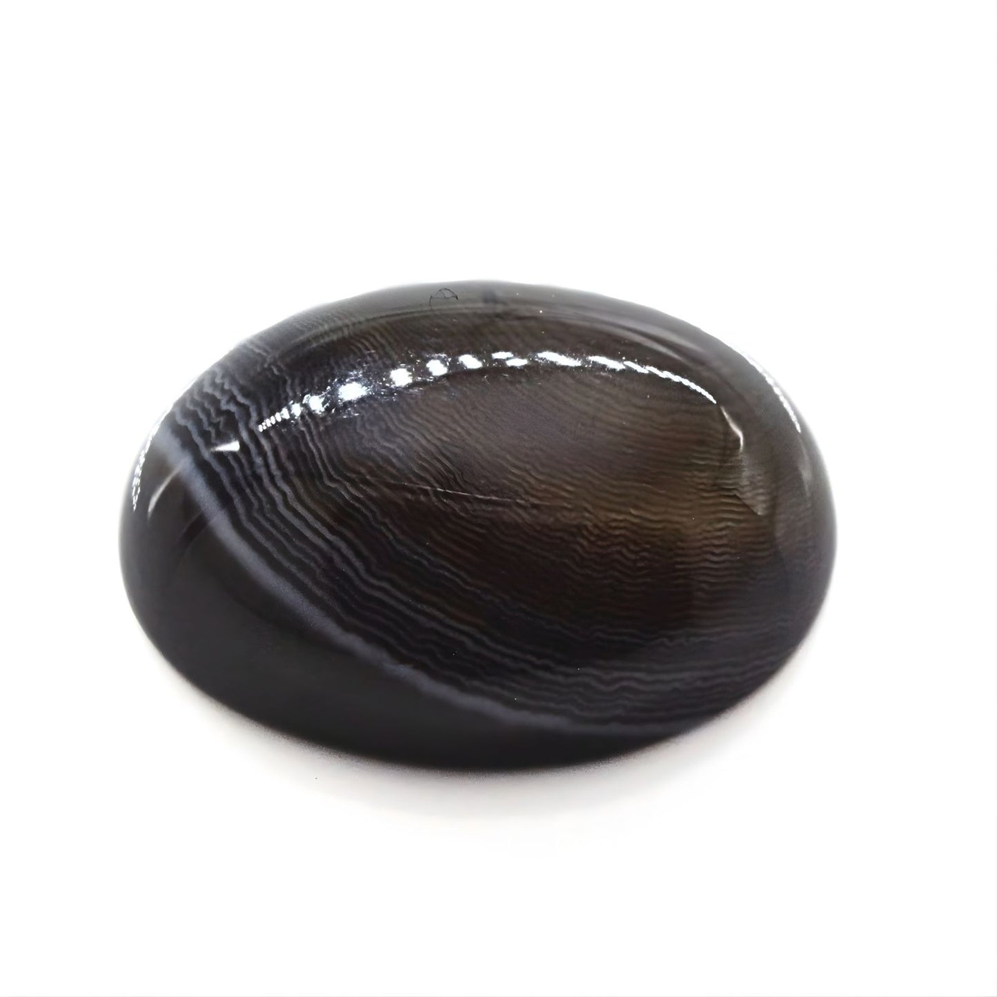 12.4Ct Natural Black and Grey Sulemani Hakik Oval Gemstone