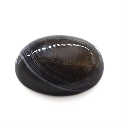 12.4Ct Natural Black and Grey Sulemani Hakik Oval Gemstone