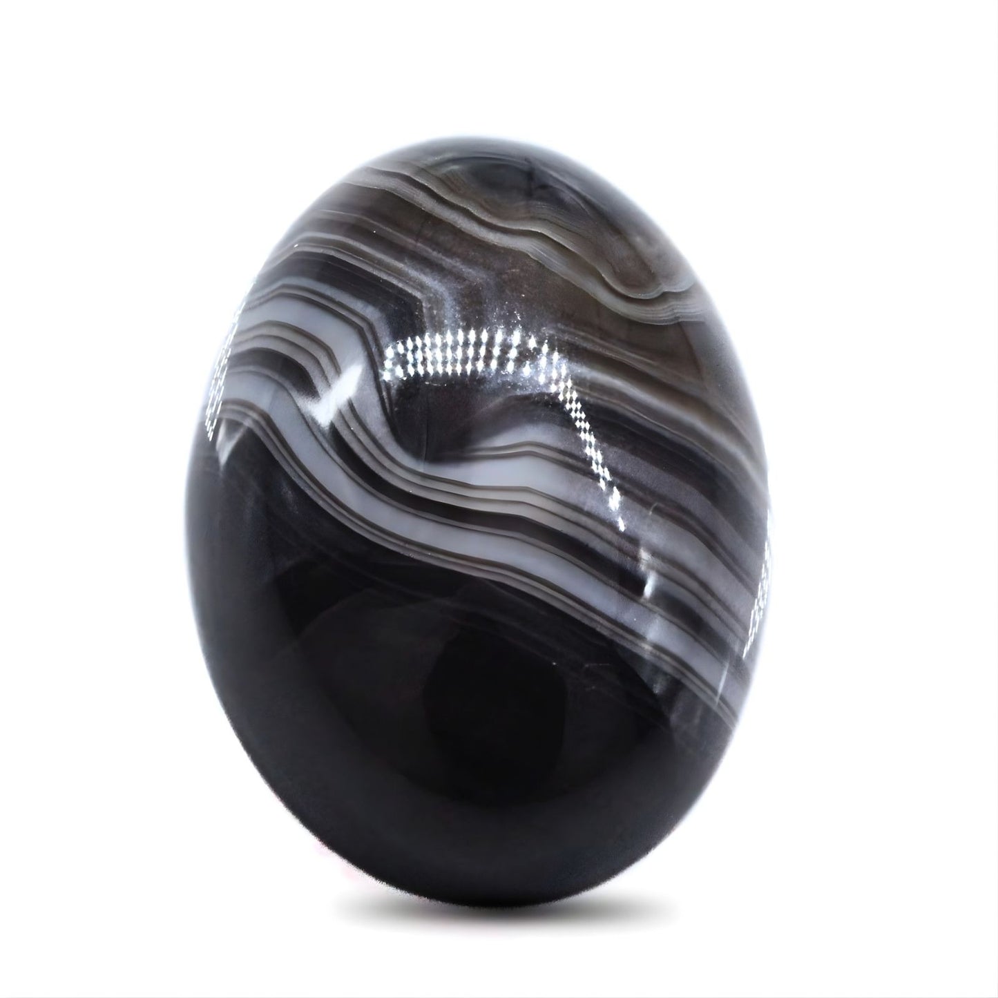 13.3Ct Natural Black and Grey Sulemani Hakik Oval Gemstone