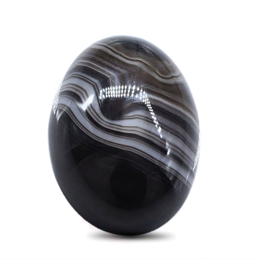 13.3Ct Natural Black and Grey Sulemani Hakik Oval Gemstone