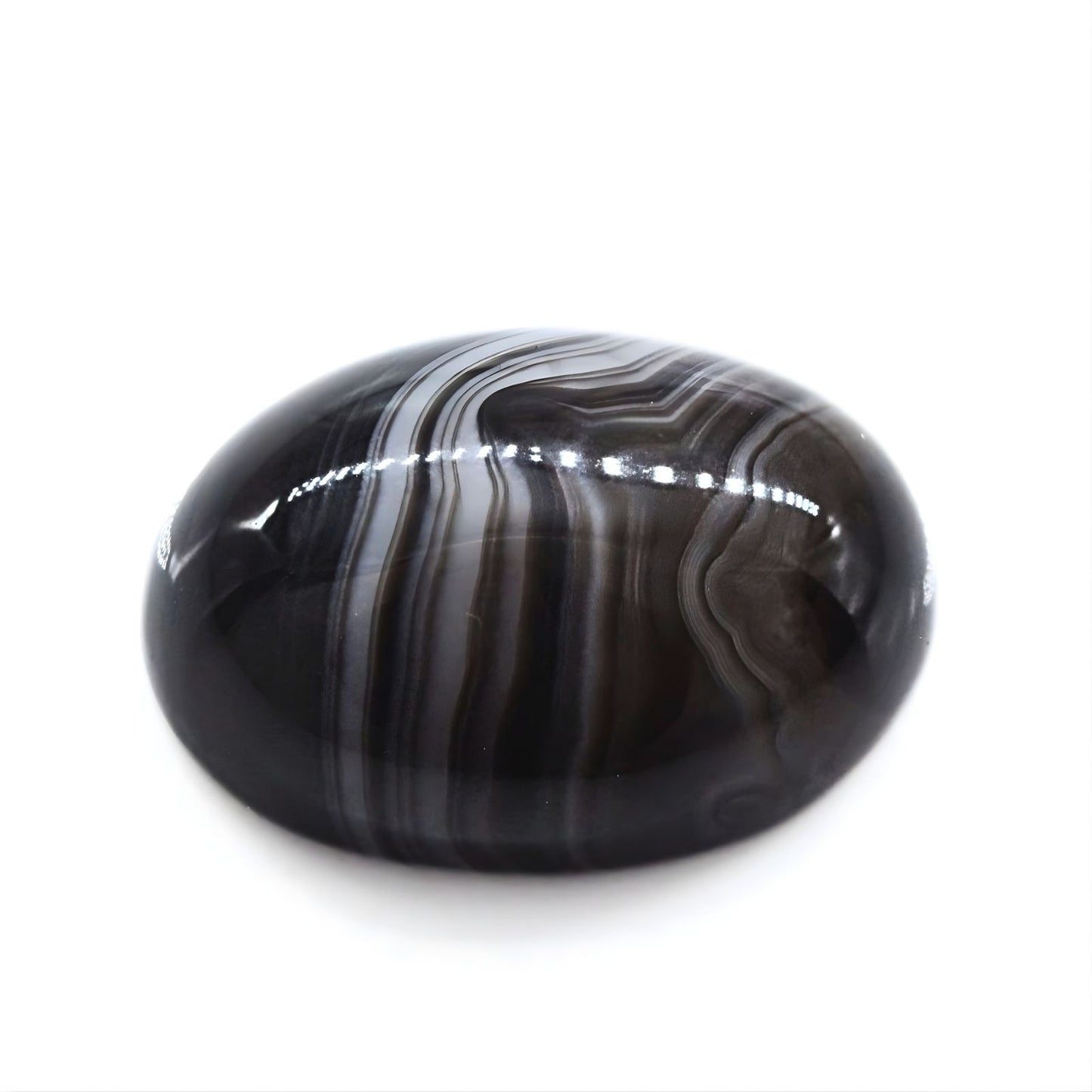 13.3Ct Natural Black and Grey Sulemani Hakik Oval Gemstone