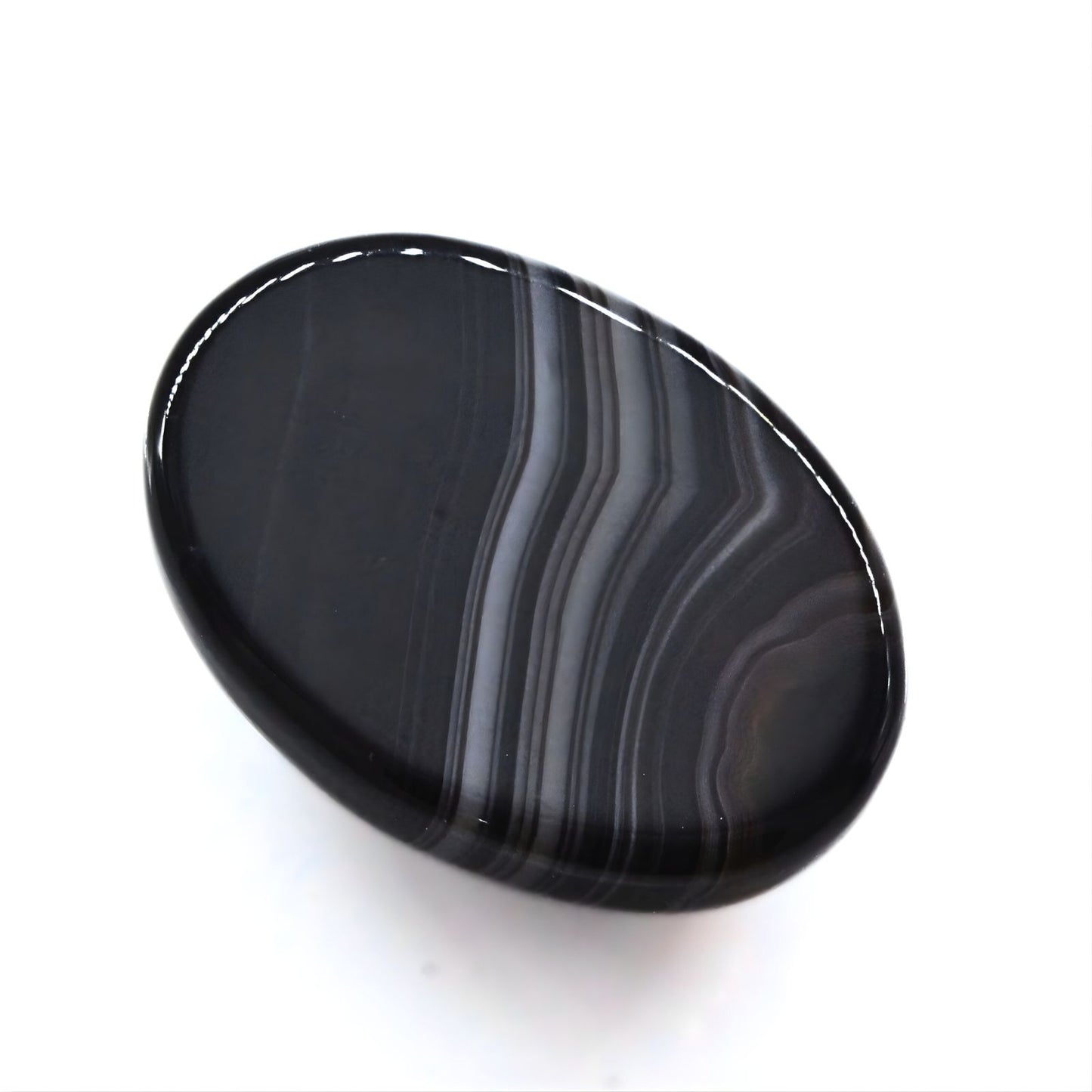 13.3Ct Natural Black and Grey Sulemani Hakik Oval Gemstone