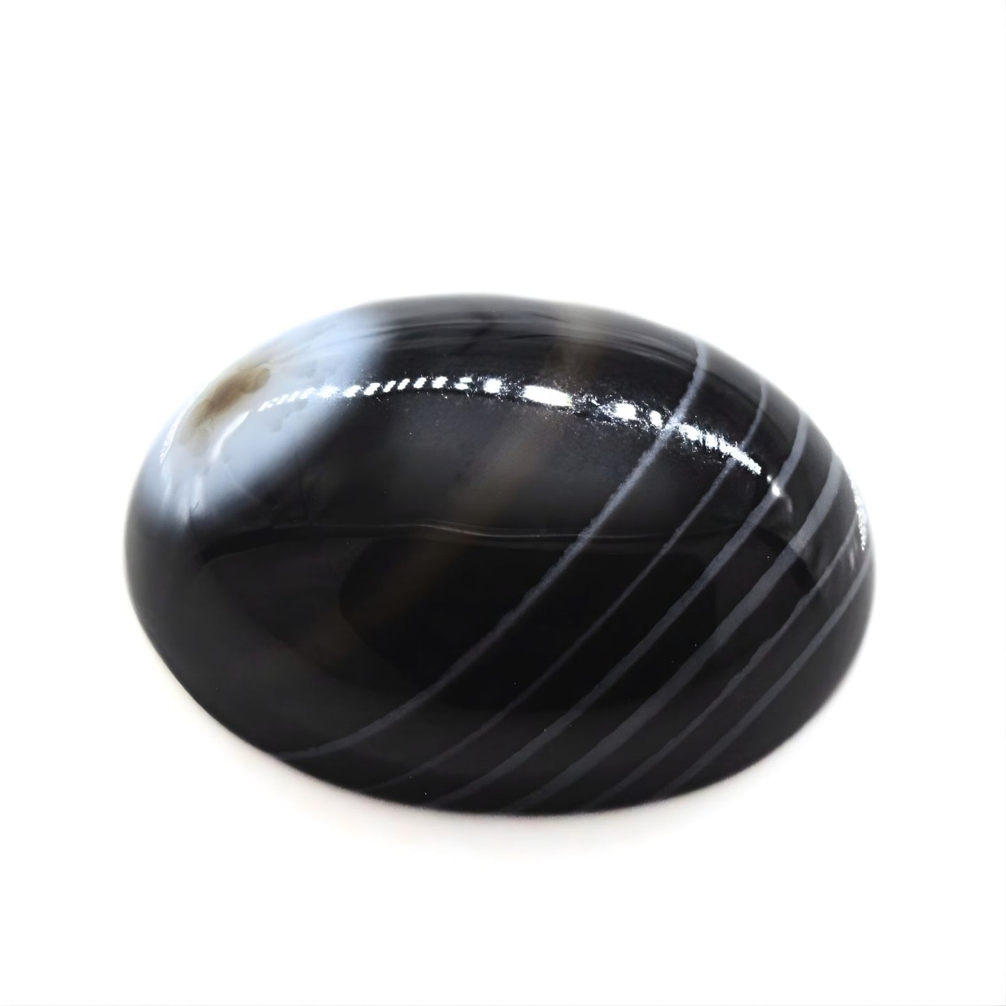 12.2Ct Natural Black and Grey Sulemani Hakik Oval Gemstone