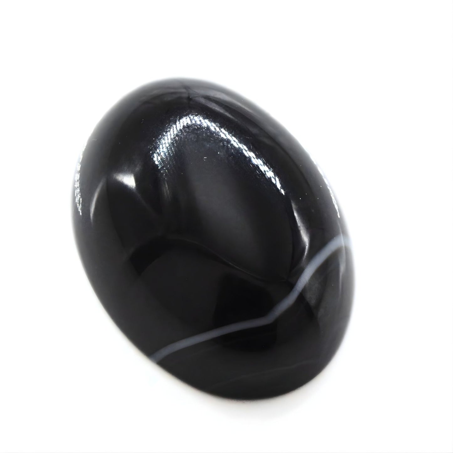 13Ct Natural Black and Grey Sulemani Hakik Oval Gemstone