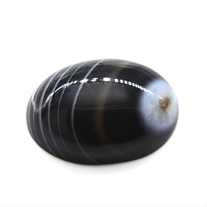 12.2Ct Natural Black and Grey Sulemani Hakik Oval Gemstone