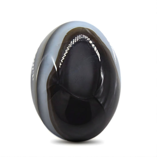 13.1Ct Natural Black and Grey Sulemani Hakik Oval Gemstone