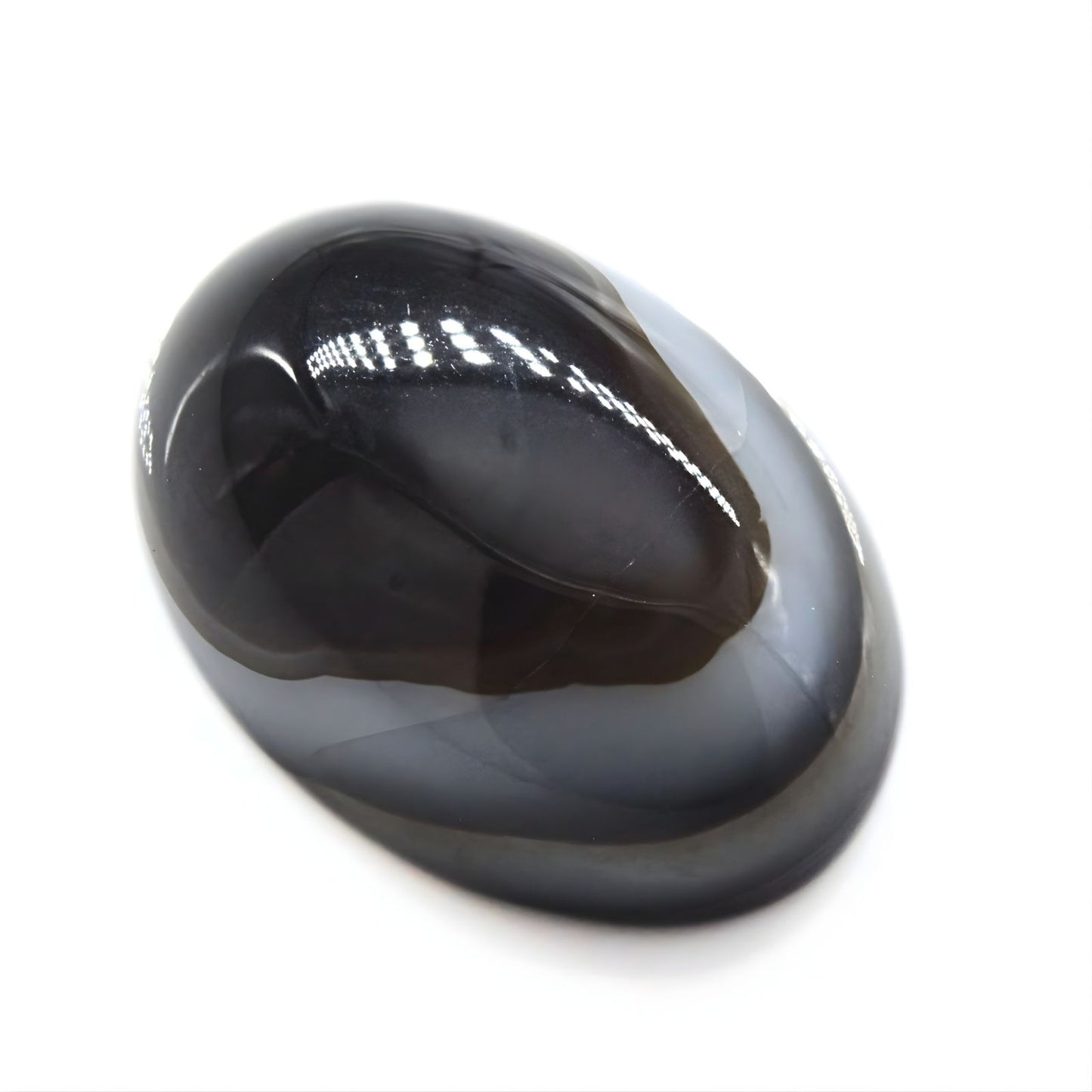 13.1Ct Natural Black and Grey Sulemani Hakik Oval Gemstone